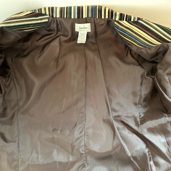 Vtg Neiman Marcus Women's Sz 10 Velour Striped Blazer Jacket Academic Y2K - Picture 12 of 12